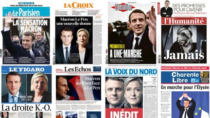 Les unes de la presse française, lundi 24 avril. (ROBIN PRUDENT / FRANCETVINFO)