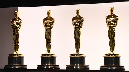 Statuettes d'Oscars dans les coulisses de la 92e cérémonie, le 9 février 2020 au Théâtre Dolby de Los Angeles. (HANDOUT PHOTO-USA TODAY NETWORK / SIPA / SIPA USA)