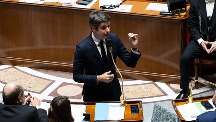 Le Premier ministre Gabriel Attal à l'Assemblée nationale le 13 février 2024 (ALEXIS SCIARD / MAXPPP)