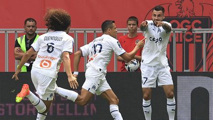 Alexis Sanchez a inscrit un doublé face à Nice, dimanche 28 août. (VALERY HACHE / AFP)