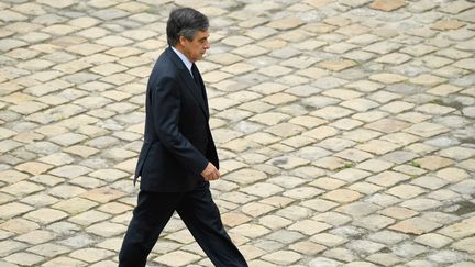 François Fillon dans la cour des Invalides à Paris, le 1er juin 2018.&nbsp; (BERTRAND GUAY / AFP)