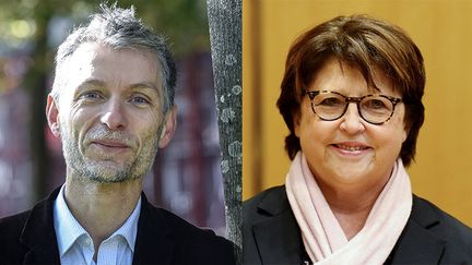 De gauche à droite : Violette Spillebout (LREM), Stéphane Baly (EELV) et Martine Aubry (PS). (AFP)