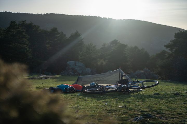 Jeanne Lepoix camped at an altitude of more than 1,700 meters in the heart of karstic landscapes surrounded by very green rocks.  (JEANNE LEPOIX)