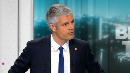 Laurent Wauquiez, le président du parti Les Républicains, sur le plateau de BFM TV, le 20 février 2018. (AFP)