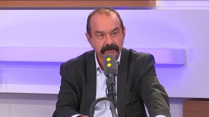 Philippe Martinez, secrétaire général de la CGT, le 6 septembre 2019 sur franceinfo. (FRANCEINFO / RADIOFRANCE)