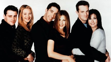 Les six protagonistes de Friends : Matt LeBlanc, Lisa Kudrow, David Schwimmer, Jennifer Aniston, Matthew Perry et Courteney Cox.
 (Photo12.com-Cinema Collection / Photo 12)