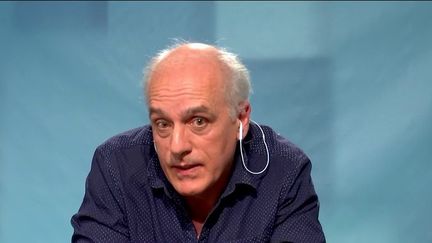 Philippe Poutou, candidat du Nouveau parti anticapitaliste (NPA) à la présidentielle sur franceinfo, le 28 mars 2022. (FRANCEINFO / RADIO FRANCE)