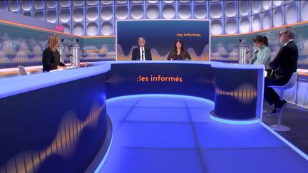 Autour de Jean-François Achilli et Bérengère Bonte, les informés débattent de l'actualité du jeudi 18 janvier 2024. (RADIOFRANCE/FRANCEINFO)