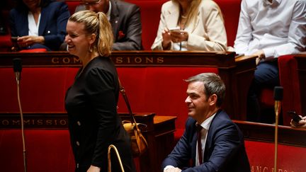 La cheffe de file de La France insoumise (LFI), Mathilde Panot, à l'Assemblée nationale, le 28 juin 2022.&nbsp; (THOMAS PADILLA / MAXPPP)