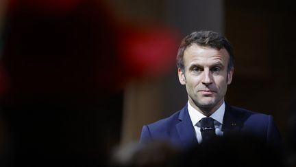 Emmanuel Macron, le 3 décembre 2022, à la Nouvelle-Orléans (Etats-Unis). (LUDOVIC MARIN / AFP)