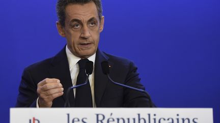 Le président des Républicains, Nicolas Sarkozy, le 6 décembre 2015, à Paris. (ERIC FEFERBERG / AFP)