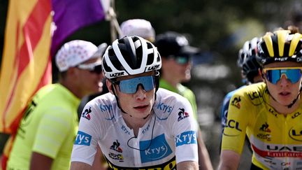 Jonas Vingegaard (Jumbo Visma) s'impose pour la première fois sur le Tour de France. (ANNE-CHRISTINE POUJOULAT / AFP)