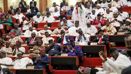 Des sénateurs nigérians assistent à l'ouverture de la 9e session de l'Assemblée nationale à Abuja, le 11 juin 2019. (KOLA SULAIMON / AFP)