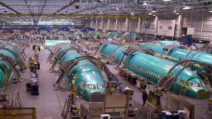 Des fuselages de Boeing 737 en train d'&ecirc;tre assembl&eacute;s &agrave; Wichita dans l'Oklahoma (Etats-Unis), le 25 juillet 2013. (DAVE WILLIAMS / AP / SIPA)