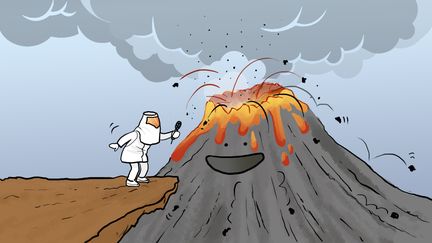 L'interview d'un volcan, c'est le dossier de la semaine de "Salut l'info !" (ZELDA ZONK / ASTRAPI / BAYARD PRESSE)