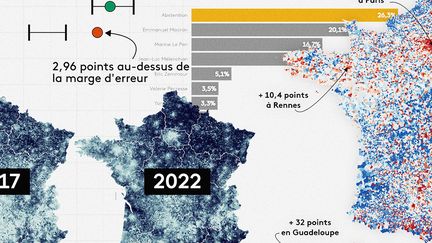 Six cartes et graphiques pour comprendre les résultats du premier tour. (FRANCEINFO)