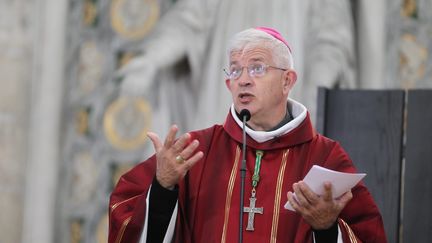 Monseigneur Olivier Leborgne, lors d'une messe en la cathédrale d'Amiens, le 30 septembre 2018. (FRED HASLIN / MAXPPP)