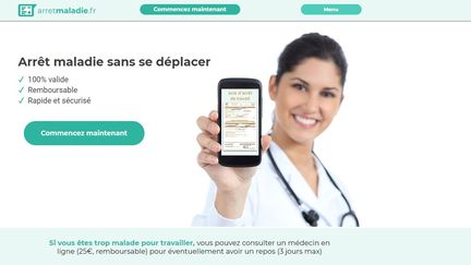 Page d'accueil du site arretmaladie.fr. (CAPTURE D'ÉCRAN)