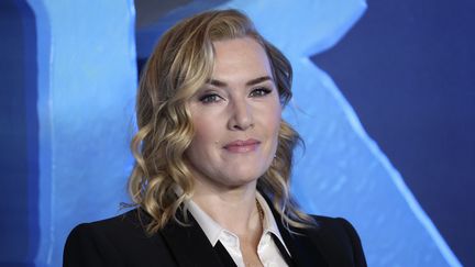 L'actrice Kate Winslet pendant la promotion du film "Avatar : The Way of Water", en décembre 2022 à Londres. (ISABEL INFANTES / AFP)