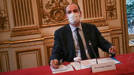 Le Premier ministre, Jean Castex, le 10 mai 2021 à Matignon, à Paris.&nbsp; (CHRISTOPHE ARCHAMBAULT / AFP)