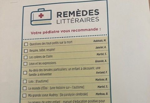 Une liste de "remèdes littéraires" pouvant être prescrits aux patients québécois. Juin 2024 (ANNE-LAURE DAGNET / FRANCEINFO / RADIO FRANCE)