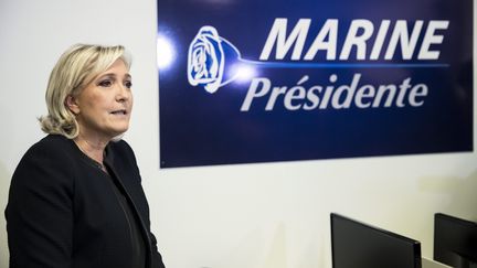 Marine Le Pen à son siège de campgane, à Paris, le 16 novembre 2016. (MAXPPP)