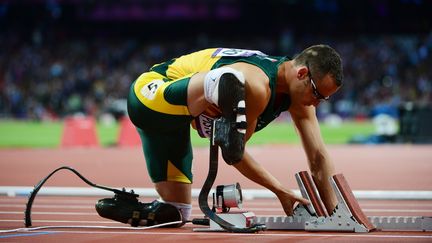 L'athl&egrave;te handisport Oscar Pistorius, le 5 ao&ucirc;t 2012 au JO de Londres (Royaume-Uni). (OLIVIER MORIN / AFP)