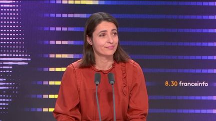 Sophie Binet, secrétaire générale de la CGT sur franceinfo, le 9 janvier 2024. (FRANCEINFO / RADIOFRANCE)