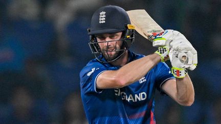 Chris Woakes, un joueur anglais de cricket pendant la Coupe du monde, à New Delhi (Inde), le 15 octobre 2023. (MONEY SHARMA / AFP)