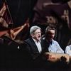 Le leader de la France Insoumise Jean-Luc Mélenchon sur la place de la République à Paris, après le résultat du 1er tour des élections législatives, le 30 juin 2024. (ANTONIN BURAT / LE PICTORIUM / MAXPPP)