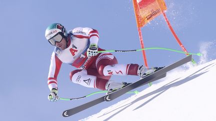 Vincent Kriechmay vainque de la descente de Saalbach-Hinterglemm, le 6 mars 2021.  (HANS GRODER / EXPA)