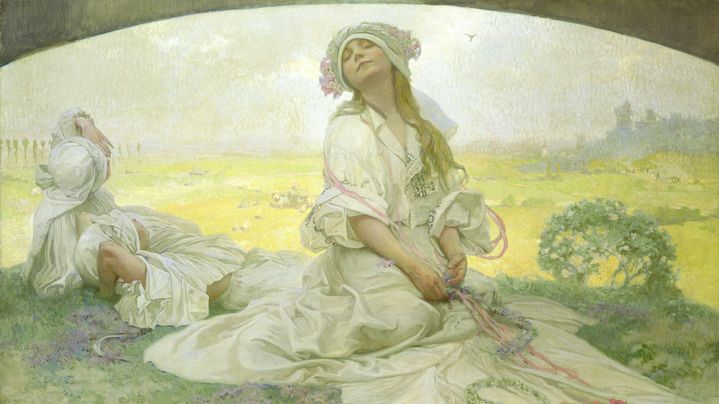 Alphonse Mucha, Chant de Bohême, 1918 , Huile sur toile, 100 x 138 cm (© Mucha Trust 2023)