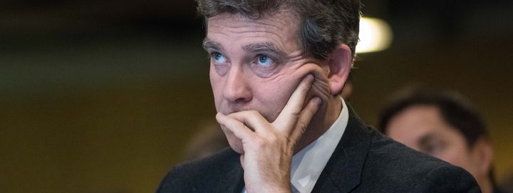 Le candidat à la primaire de la gauche Arnaud Montebourg, le 20 décembre 2016 à Paris. (JULIEN MATTIA / NURPHOTO / AFP)