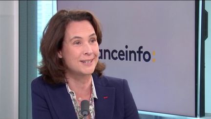 Estelle Brachlianoff, la nouvelle directrice générale de Veolia, invitée éco de franceinfo, jeudi 30 juin 2022. (CAPTURE ECRAN / FRANCEINFO)