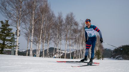 Benjamin Daviet, le 12 mars 2018, aux Jeux olympiques de&nbsp;Pyeongchang. (BOB MARTIN / AFP)