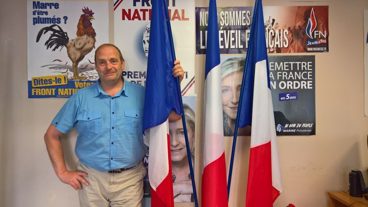 Vincent Gérard, secrétaire départemental du FN en Haute-Vienne, mercredi 19 avril 2017 à Limoges. (F. MAGNENOU / FRANCEINFO)