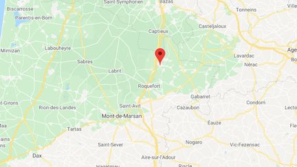 La commune de&nbsp;Bourriot-Bergonce dans les Landes.&nbsp;
 (GOOGLE MAPS / FRANCETV INFO)