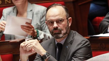 Le Premier ministre Edouard Philippe lors de la séance de questions au gouvernement,&nbsp;le 25 février 2020 à l'Assemblée nationale. (LUDOVIC MARIN / AFP)