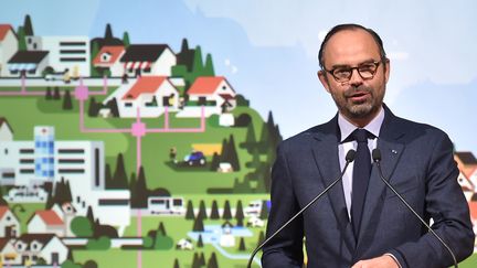 Le Premier ministre Edouard Philippe lors d'une conférence de presse, le 14 décembre 2017 à Cahors (Lot). (PASCAL PAVANI / AFP)