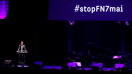 Le directeur général de la Cité de la musique, Laurent Bayle, le 2 mai 2017, lors d'un rassemblement du monde de la culture contre le Front national et sa candidate à la présidentielle, Marine Le Pen. (FRANCOIS GUILLOT / AFP)