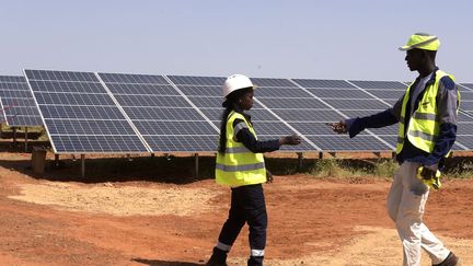 Les constructions de centrales solaires se multiplient sur le continent africain. (SEYLLOU / AFP)