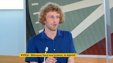 Mathieu Devlaminck, président de l'Union nationale lycéenne, dans l'émission "Votre instant politique" sur franceinfo, le 10 juin 2021. (FRANCEINFO)