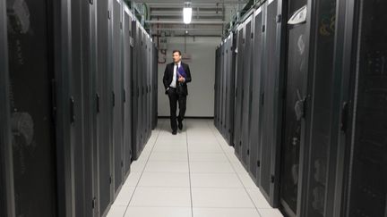 Un datacenter (contient des millions de donnéesnumériques) à Osny (Val-d'Oise) appartenant à la douane française. (BRUNO LEVESQUE / MAXPPP)