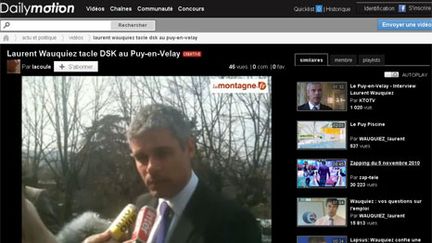 Capture d'écran de la vidéo de Laurent Wauquiez sur dailymotion.