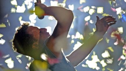 Le chanteur de Coldplay Chris Martin, pendant le concert du groupe à Varsovie (19 septembre 2012)
 (Alik Keplicz / AP / SIPA)