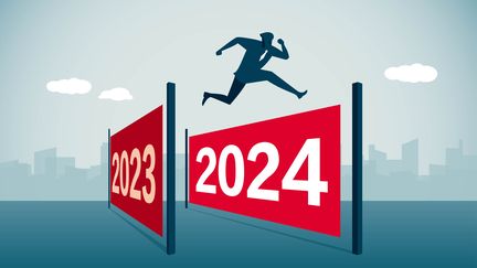 Fin de l'année 2023, quelles perspectives pour 2024 ? Photo d'illustration. (ERHUI1979 / DIGITAL VISION VECTORS / GETTY IMAGES)