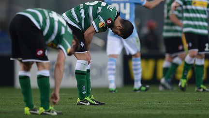 Lors des 32e de finale d'Europa league entre le&nbsp;Borussia Monchengladbach et la Lazio de Rome, le 21 f&eacute;vrier 2013. (FILIPPO MONTEFORTE / AFP)