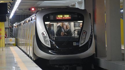 &nbsp; (La nouvelle ligne de métro ignaugurée à Rio avant les JO © VANDERLEI ALMEIDA / AFP)