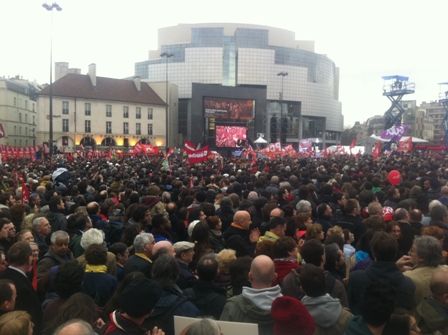 Vue de la place de la Bastille, le 18 mars 2012. (CR)