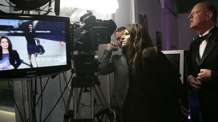 Aurélie Filippetti avant son intervention dans le 20 heures de France 2 avec Rémy Pflimlin
 (Bernard Brun / France Télévisions)